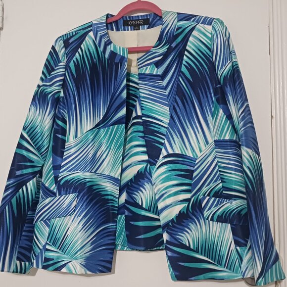 Kasper Multi-color Geometric Blazer Plus - Picture 1 of 3